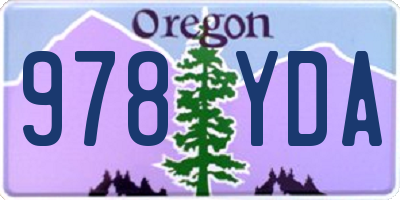OR license plate 978YDA