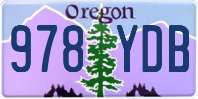 OR license plate 978YDB