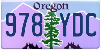 OR license plate 978YDC