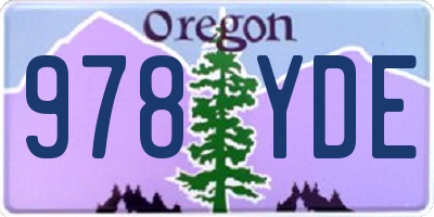 OR license plate 978YDE