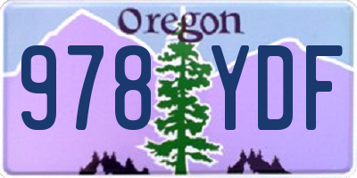 OR license plate 978YDF