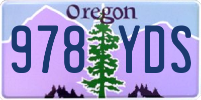 OR license plate 978YDS