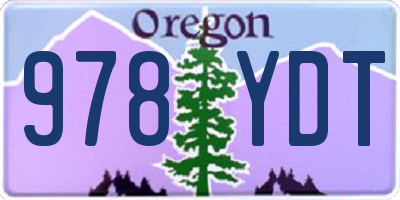 OR license plate 978YDT