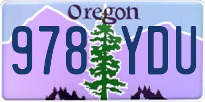 OR license plate 978YDU