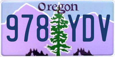 OR license plate 978YDV