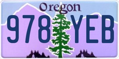 OR license plate 978YEB