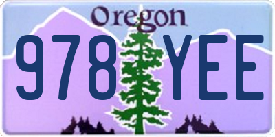 OR license plate 978YEE