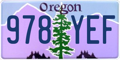 OR license plate 978YEF