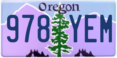 OR license plate 978YEM