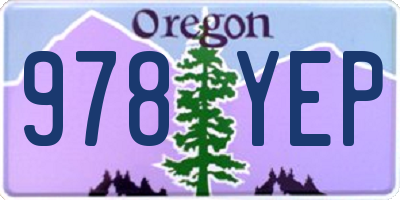 OR license plate 978YEP