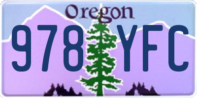 OR license plate 978YFC