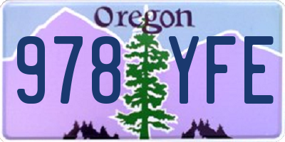 OR license plate 978YFE