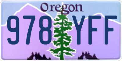 OR license plate 978YFF