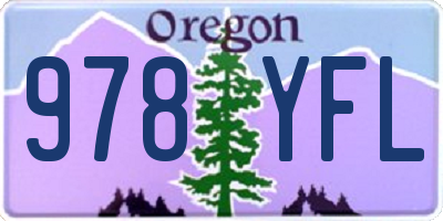 OR license plate 978YFL