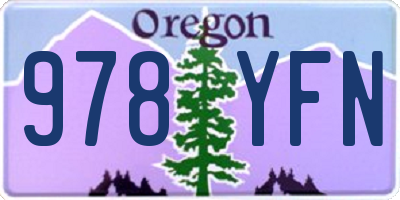 OR license plate 978YFN