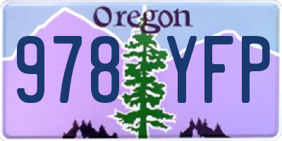 OR license plate 978YFP