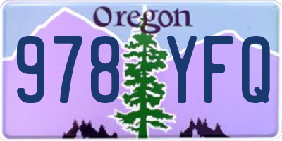 OR license plate 978YFQ