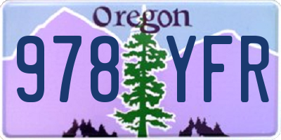 OR license plate 978YFR