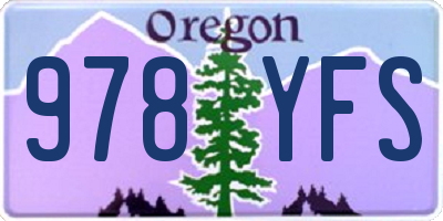 OR license plate 978YFS