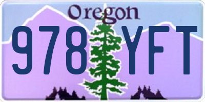 OR license plate 978YFT