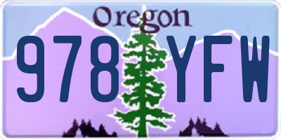 OR license plate 978YFW