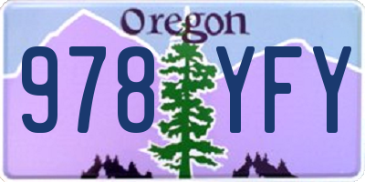 OR license plate 978YFY