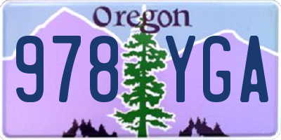 OR license plate 978YGA