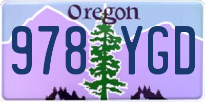 OR license plate 978YGD