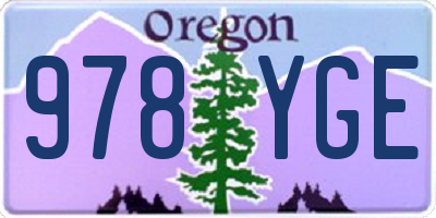 OR license plate 978YGE