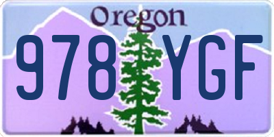 OR license plate 978YGF