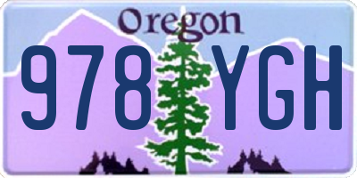 OR license plate 978YGH