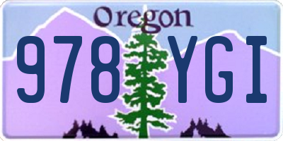 OR license plate 978YGI