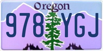 OR license plate 978YGJ