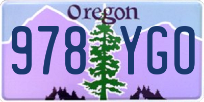 OR license plate 978YGO