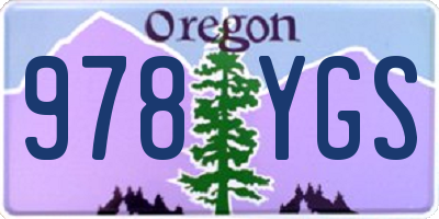 OR license plate 978YGS