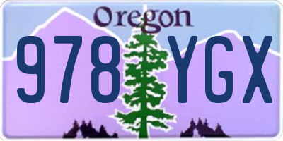 OR license plate 978YGX