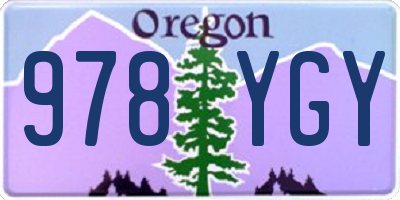 OR license plate 978YGY