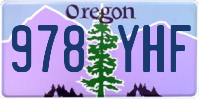 OR license plate 978YHF