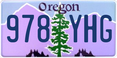 OR license plate 978YHG