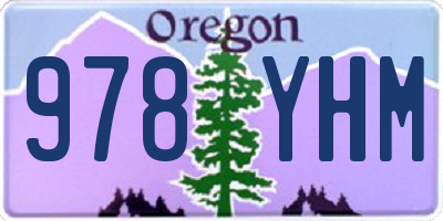 OR license plate 978YHM