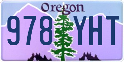 OR license plate 978YHT