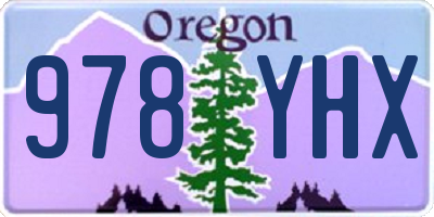 OR license plate 978YHX