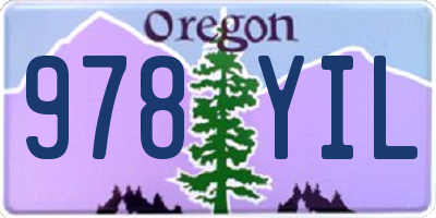 OR license plate 978YIL