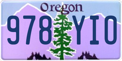 OR license plate 978YIO