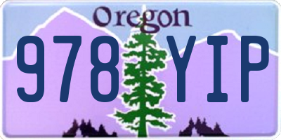 OR license plate 978YIP