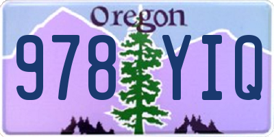 OR license plate 978YIQ