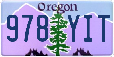 OR license plate 978YIT