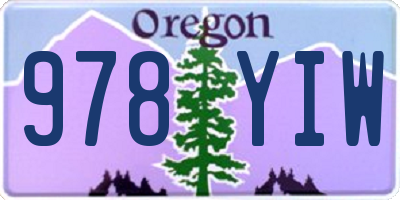 OR license plate 978YIW