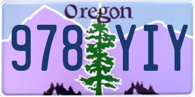 OR license plate 978YIY