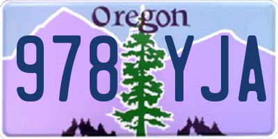 OR license plate 978YJA